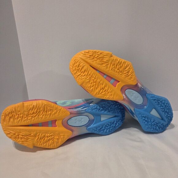 Mens 14 / Womens 15.5 Under Armour Curry Series 7 Horizon Blue Aero Pink Shoes